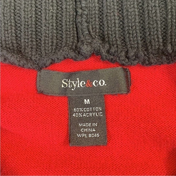 STYLE & CO Wrapped Knit Tunic Sweater Women
Size M Striped Pullover Laced Up - Picture 11 of 12